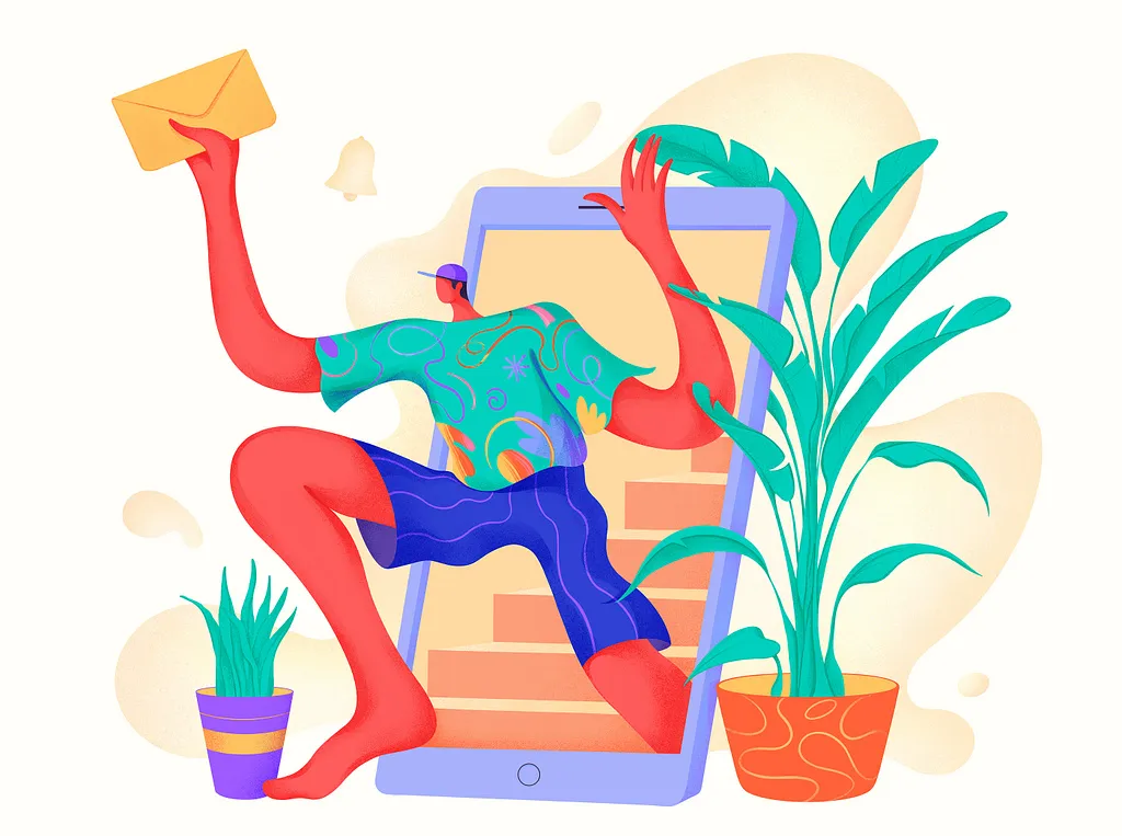 A user interacting with forms and landing pages